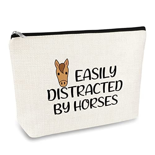 Image of Horse Lover Gift Horse Gift for Women Girls Makeup Bag Horses Cosmetic Bag Cowgirl Equestrian Gifts Travel Toiletry Pouch Birthday Christmas Graduation Gifts for Horses Lover Friend Daughter
