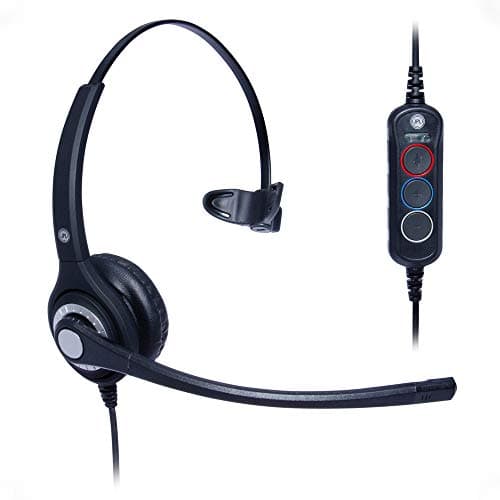Image of JPL Headset 401S-USB Monaural, Corded, Unified Communications Certified, Universal Plug & Play, In-line Control, Surround Shield Noise Cancelling Microphone (Ideal for Remote Home Workers) – Black