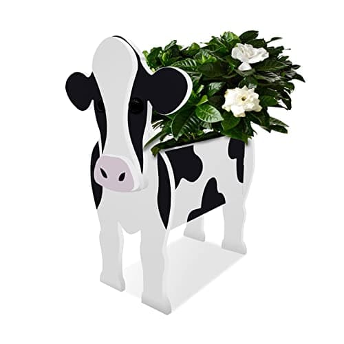 Image of Cows Planter Plant Pots,PVC Animal Plant Pots Outdoor Indoor Garden Planters for Succulent,Cute Rectangular Plant Flower Pots Decor Indoor Outdoor Garden Plants DIY Decoration Gift