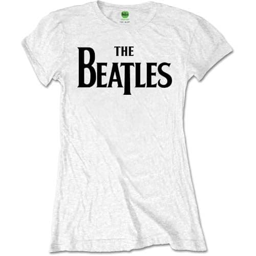 Image of The Beatles Band Monkey Ladies T-Shirt Drop T Logo White