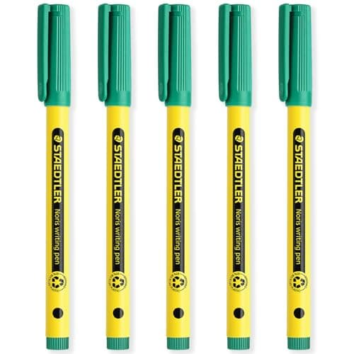 Image of STAEDTLER 307 Noris Writing Pen - Handwriting Pens - 0.6mm Line Width - Ideal for School, Work, Office, etc (Green)