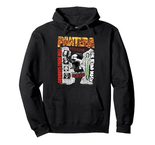 Image of Official Pantera Cowboys From Hell Vintage Groove Metal Band Pullover Hoodie, Adult Unisex, Black, X-Large