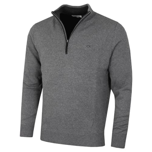 Image of Calvin Klein Golf Mens Cotton Sweater - Grey Marl - XL