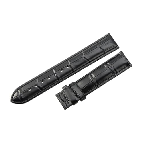 Image of ROUHO Premium Genuine Leather Watch Strap Embossed Soft Replacement Watch Band for Tissot Le Locle T41 Couturier Carson-Black 19mm