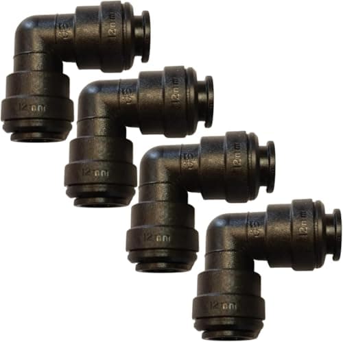 Image of John Guest 12mm Equal Elbow Push Fit Pipe Water Fitting Connector **4 Pack**