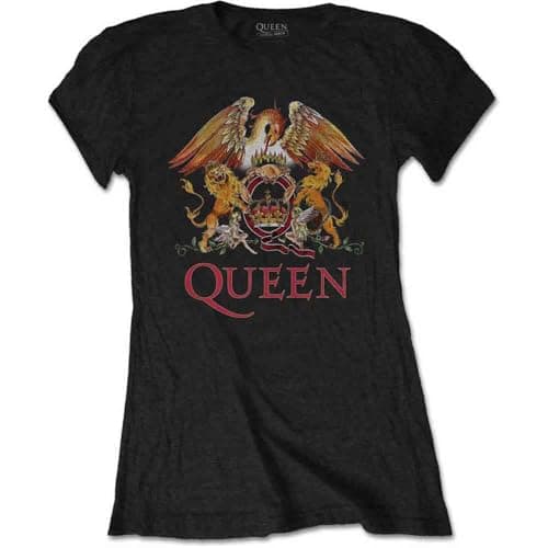 Image of Rockoff Trade Damen Queen Classic Crest T-Shirt, Black (Black Black), Medium