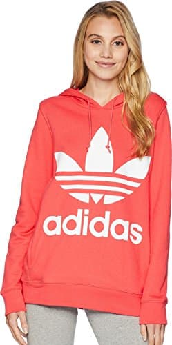 Image of adidas Originals Women's Trefoil Hoodie Hooded Sweatshirt, Core Pink, Small