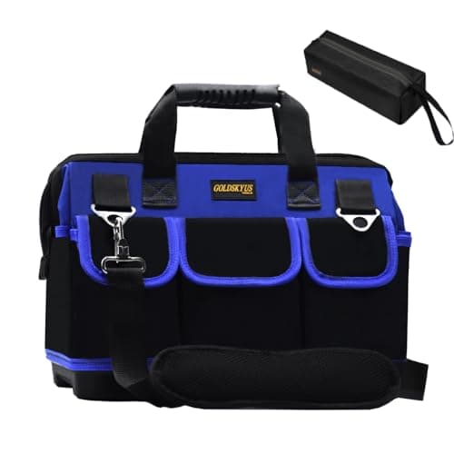 Image of 20 Inch-Tote Bag, Wide Mouth Tool Bag Heavy Duty Waterproof Tool Storage Bag with Adjustable Shoulder Strap and Extra Bottom Base for Home DIY & Professional Use Tool & Equipment Storage