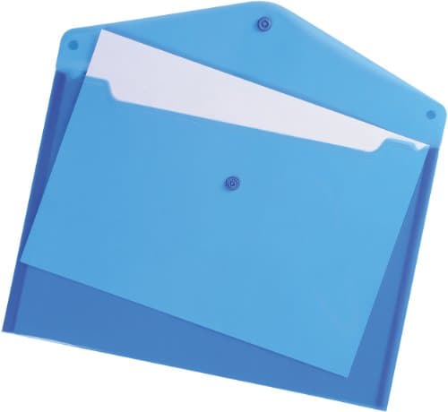 Image of 5 Star Envelope Wallet Polypropylene A4 Translucent Blue [Pack of 5]