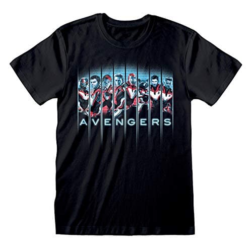 Image of Marvel Avengers Endgame Team Lineup Boyfriend Fit T-Shirt, Womens, S-5XL, Black, Official Merchandise