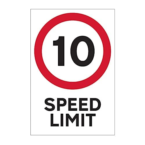 Image of 10mph Speed Limit Road Sign - 400mm x 600mm - Durable 3mm Foamed PVC Board, Non-Adhesive Safety Sign for Construction Sites & Traffic Control