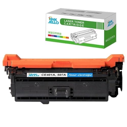 Image of InkJello Toner Cartridge For Printer, Compatible With HP LaserJet Enterprise 500 Color M551dn M551n M551xh MFP M575dn M575f Flow MFP M575c LaserJet Pro 500 Color MFP M570dn MFP M570dw CE401A (Cyan)