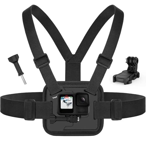 Image of TesRock Chest Mount Harness Chest Strap Compatible with GoPro DJI Osmo AKASO Action Cameras, Comfortable and Stable Chesty for Go Pro Max Hero 13 12 11 10 9 8 7 6 5 Session