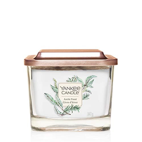 Image of Yankee Candle Elevation Collection Medium 3-Wick Square Scented Candle with Platform Lid, Arctic Frost