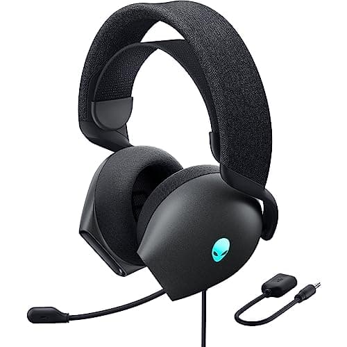 Image of Alienware AW520H Wired Gaming Headset Dolby Atmos Unidirectional AlienFX 16.8 Million Color RGB Mute Mic Mute Volume Controls on Earbuds Certified