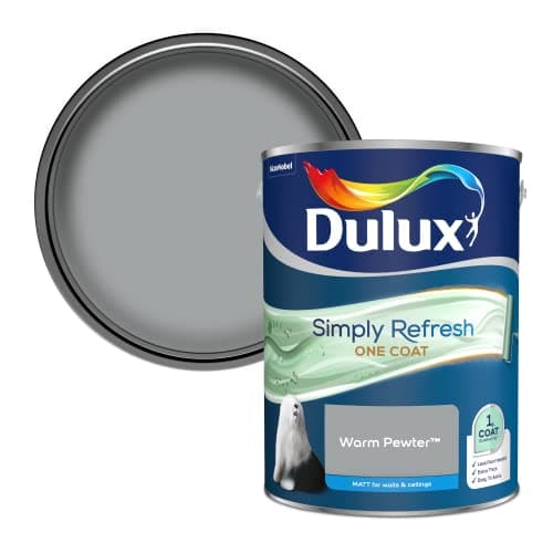 Image of Dulux Simply Refresh One Coat Matt Emulsion Paint - Warm Pewter - 5L