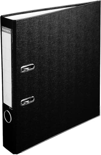 Image of Exacompta - Ref 915401B - PP Lever Arch File - 320 x 290mm in Size, Suitable for Storing A4 Documents, 50mm Spine, Reinforced Finger Pull & Bottom Edge - Black