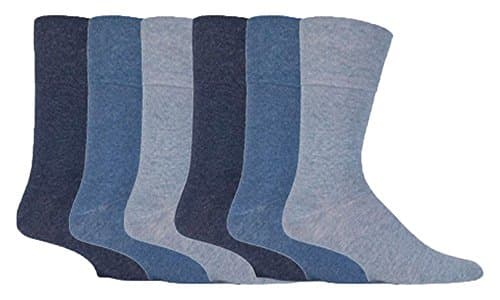 Image of Gentle Grip - Mens 6 pairs of Diabetic Sock with Honey Comb Top and Hand linked Toe Seams - 6-11 UK 39-45 Eur, Blue, 6-11 UK 39-45 eur