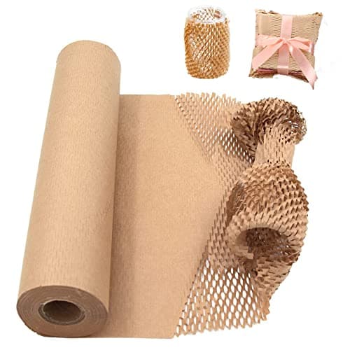 Image of STARVAST Kraft Paper Honeycomb Wrap, 50 m x 40 cm, Kraft Paper Roll, Environmentally Friendly, Honeycomb Filling Envelope for Moving, Protection, Gift Packaging