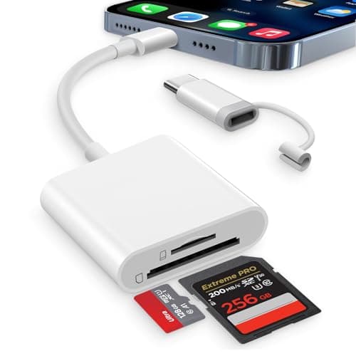Image of Dalimee 2 in 1 SD Card Reader for iPhone, [Apple MFi Certified], Lightning & USBC to SD Card Reader with SD and Micro SD/TF Slot, Plug and Play, Suitable for iPhone, iPad, Mac, Android phone, Laptop