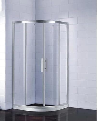 Image of Quadrant Shower Enclosure 900mm Chrome Frame Walk in Corner Cubicle (900mm Quadrant)