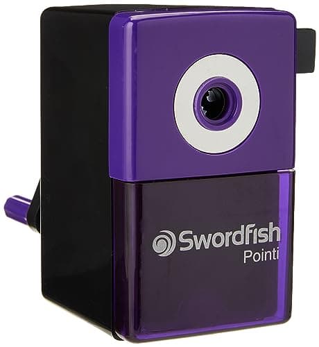 Image of Swordfish ‘Pointi’ Desktop Manual Pencil Sharpener with Helical Blade and Auto Stop Function [40235], black