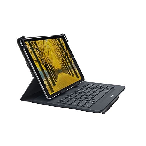 Image of Logitech "QWERTY UK Universal Folio Case for 9-10 inch Apple/Android/Windows Tablet with Integrated Bluetooth 3.0 Keyboard