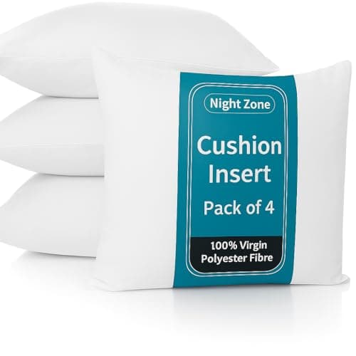 Image of NIGHTZONE 17” x 17” Cushion Inner Pads Square Insert Fillers- Pack of 4 (43 x 43 cm) Anti-Allergy Cushion Stuffer Inserts