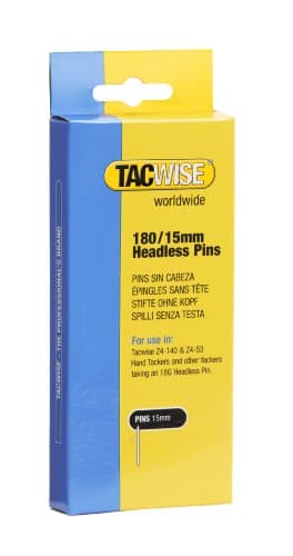 Image of Tacwise 478 Type 180/15mm 18G Headless Pins - (Box 2000), Silver