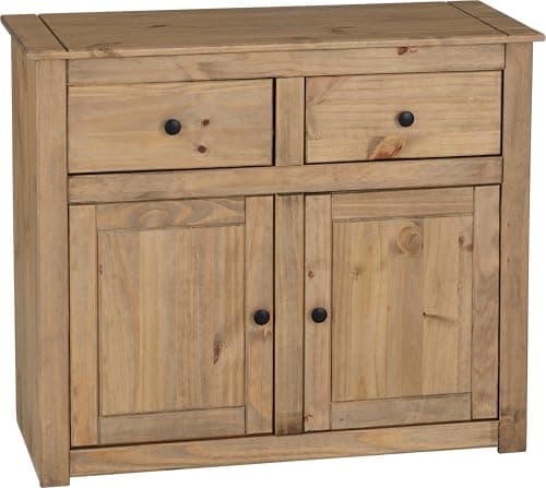 Image of Seconique Panama 2 Door 2 Drawer Sideboard in Natural Wax