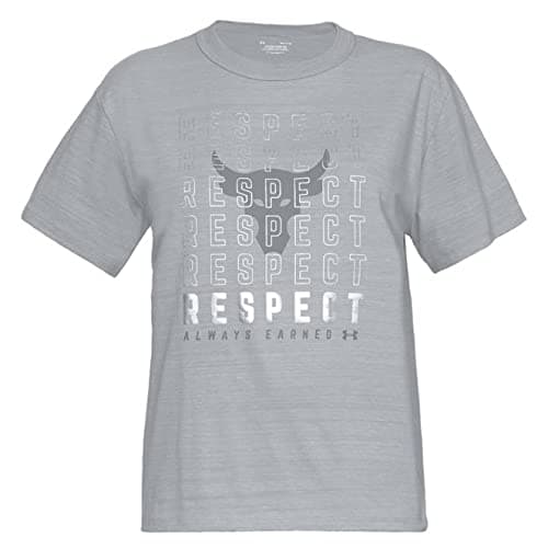 Image of Under Armour x Project Rock Respect Graphic Womens T-Shirt Grey 1332592 036