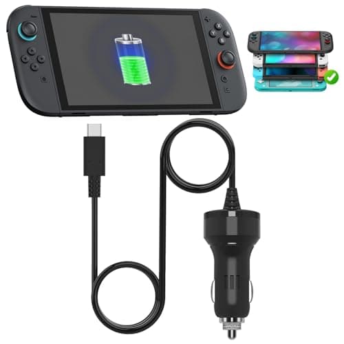 Image of FYOUNG Car Charger for N-Switch 2/1/ OLED/Lite, High-Speed Switch Car Charger Adapter with 2m/6.6ft Type-C Charging Cable