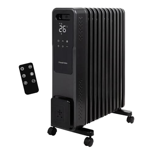 Image of Russell Hobbs 11 Fin Oil Filled Radiator 2500W, Portable Electric Heater with 4 Heat Modes, Touch Control, LED Display & Remote Control, Overheat & Tip Over Protection, 25m² Room Size, RHOFR2500-M-D