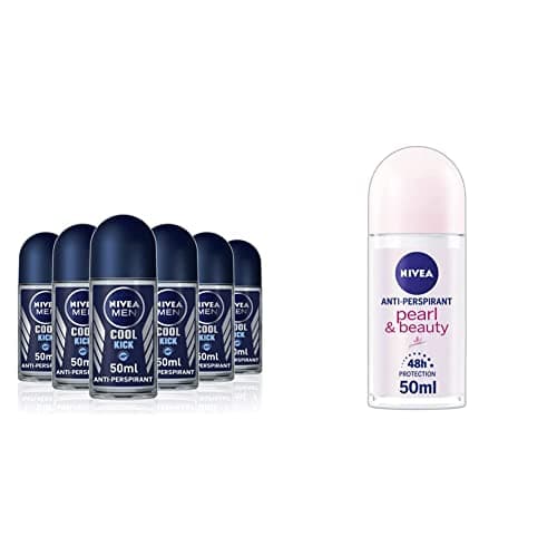 Image of NIVEA MEN Cool Kick Anti-Perspirant Deodorant Roll On Pack of 6 (6 x 50 ml)