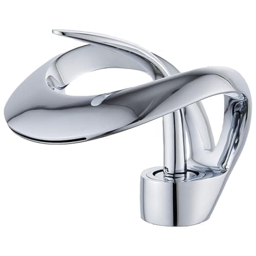 Image of Dennienova Waterfall Bathroom Sink Tap, Toilet Basin Tap, Single Hole & Single Lever Mixer, Modern Design, Chrome