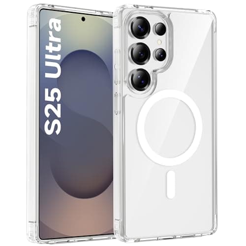 Image of ORETECH Magnetic for Samsung Galaxy S25 Ultra Case, [Compatible with Mag-Safe] [Anti Yellowing Clear] [Military Grade Shockproof] Ultra Slim Protective Anti-Scratch Transparent Cover