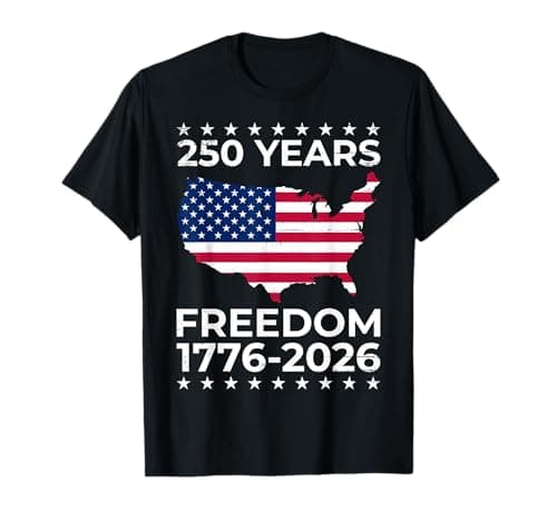 Image of Vintage USA 250 Years Freedom American Retro Flag Map Shirt T-Shirt