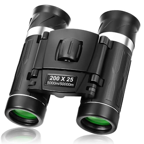 Image of OFFCUP 200x25 Mini Compact Binoculars for Adults Kids, High Powered Small Pocket Binocular, Lightweight Folding Binoculars for Bird Watching Hunting Theater Travel Sightseeing Sport Games