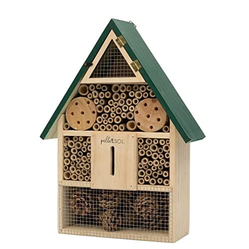 Image of Pelle & Sol Eco-Friendly Bee House | Bug Hotel for Bees, Butterfly, Insect | Kid Friendly Weather Resistant Hanging Bee Hotel Bamboo Nesting Habitat | Bug House Garden Decor & Nature Gifts for Kids