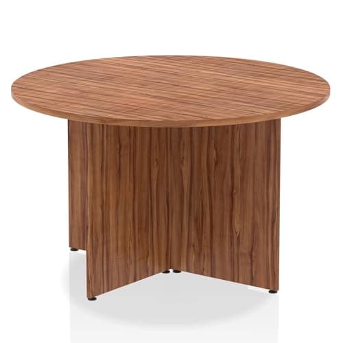 Image of Mr Office Impulse Round Table Arrowhead Leg, Walnut, 1200