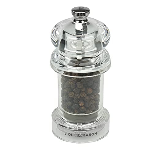 Image of Cole & Mason H57501P 575 Clear Pepper Mill, Precision+, Acrylic, 105 mm, Single, Includes 1 x Pepper Grinder