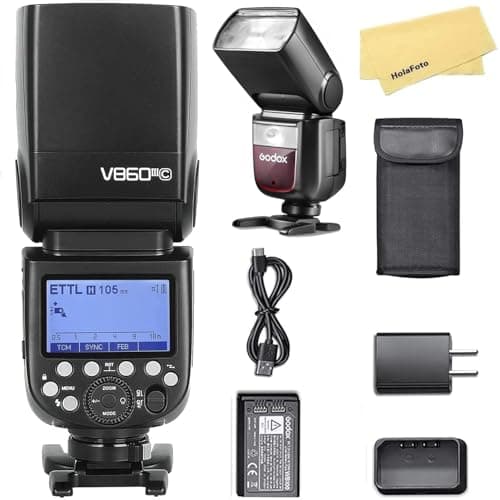 Image of Godox V860III-C Camera Flash for Canon Camera Flash Speedlite Speedlight Light,2.4G HSS 1/8000s,480 Full-Power Flashes,7.2V/2600mAh Li-ion Battery,0.01-1.5s Recycle Time,10 Levels LED Modeling Lamp