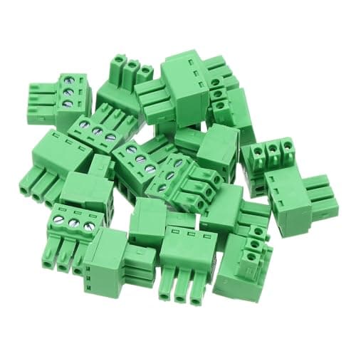 Image of sourcing map 20PCS 3-Pin PCB Mount Screw Terminal Block Connectors 3.81mm/0.15inch Pitch Circuit Board Connectors for Home Appliances, Industrial Projects