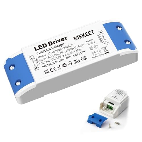 Image of LED Transformer 30W,12V LED Driver Adapter AC 240V to DC 12 Volt 2.5A Low Voltage Power Supply Constant Voltage for Strip, Cabinet Lights, Display and G4, MR11, MR16 Bulbs