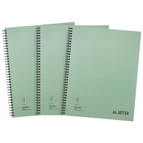 Image of Summit A4 Metallic Wirebound Notebook – 3 Pack, Ruled Pages for School, Work & Journaling, Lay-Flat Durable Binding
