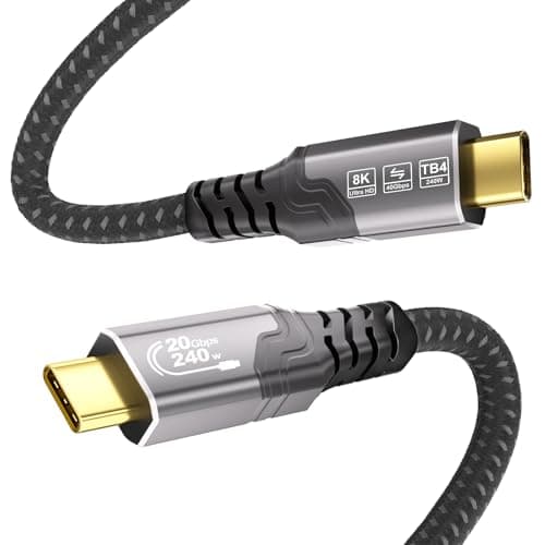 Image of ZIKNYDO USB C to USB C Cable 1m, USBC 3.2 Gen 2x2 Video 4K@144Hz/8K@30Hz, PD3.1 240W Fast Charging, USBC Data Cable 20Gbps Compatible with Thunderbolt 4, MacBook Pro, Switch, SSD, Hub, iPhone 17/16/15