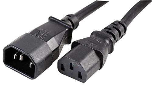 Image of Pro Power PE01088 1 m 10A IEC C14 Plug to IEC C13 Socket Extension Lead, Black, 1 m