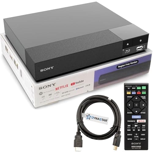 Image of Region Free Blu-ray Player Compatible with Sony BDP-S6700 | Multi-Region Code Free | Blu-ray Regions A B C, DVD region 0 1 2 3 4 5 6 7 8 | 3D, WiFi, 4K Upscaling | Dynastar 6FT HDMI included