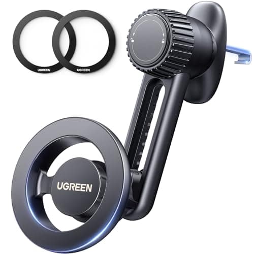 Image of UGREEN Car Phone Mount Compatible with MagSafe, [Anti-Fall, Magnetic Lock] Magnetic Phone Holder Car Phone Mount Compatible with MagSafe Case iPhone 17 Pro Max Air 16 15 14 13 12 Plus Mini