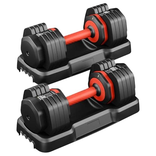 Image of Dripex Adjustable Dumbbells Set, Dumbbell Weights Pair for Men and Women, Anti-Slip Handle with Safety Locking Mechanism for Home Gym Exercise Equipment-Pair